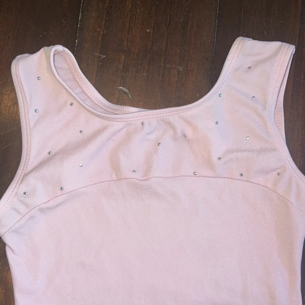 jacques moret leotard with rhinestones and skirt pink 8/10